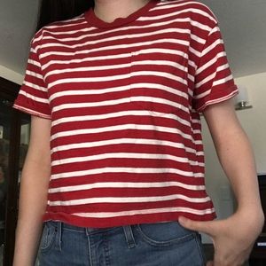MADEWELL Red and White Striped Top